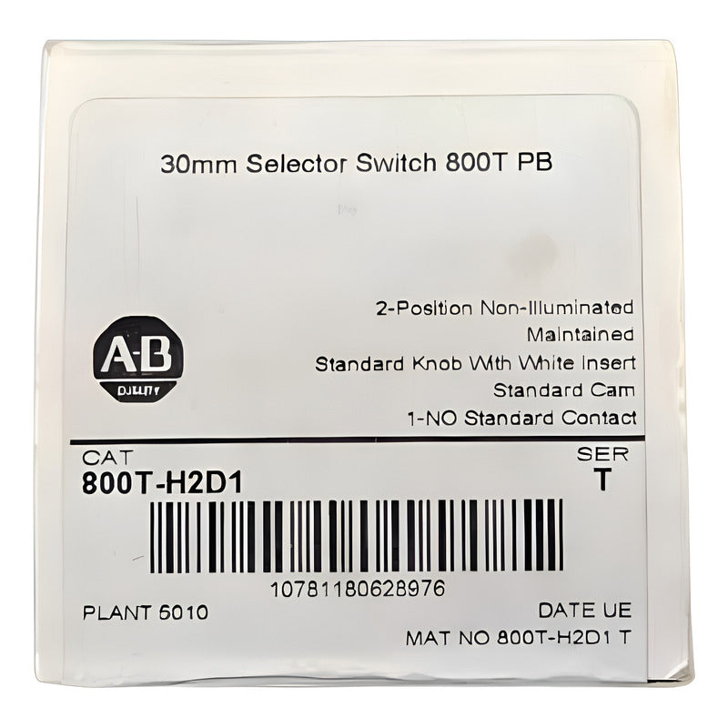Allen-bradley 800t-h2d1 Selector 2-posición Mantiene 30mm Negro/blanco