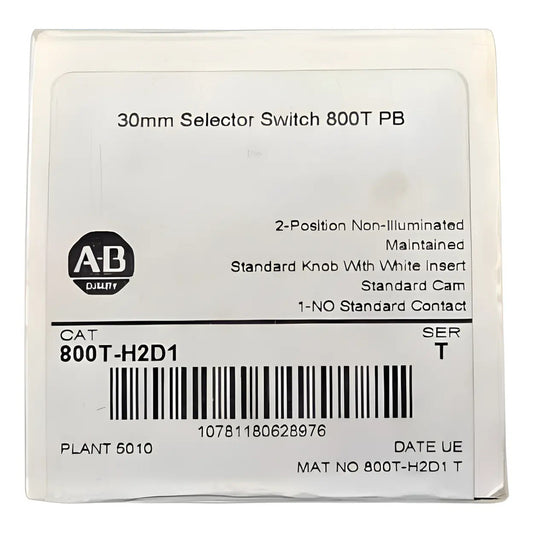 Allen-bradley 800t-h2d1 Selector 2-posición Mantiene 30mm Negro/blanco