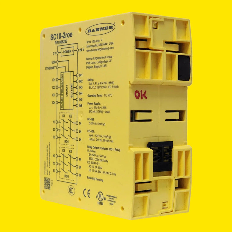 Banner Sc10-2roe 806222 Controlador De Seguridad 10 Entr 24v