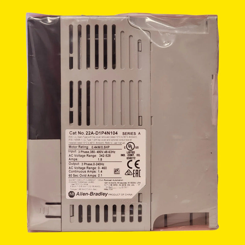 Variador Allen-bradley 22a-d1p4n104 Powerflex 4 0.5 Hp