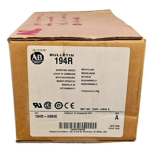 Allen-bradley 194r-hm4e Operating Handle Red/yellow Ser. A