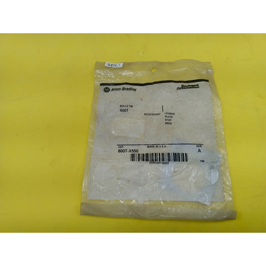 Allen Bradley 800t-x550 Ser A Una Placa Rojo Stop