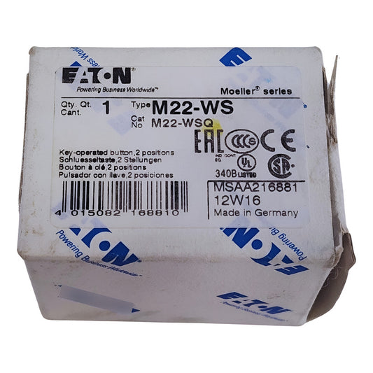 Eaton Moeller Botón Con Llave M22-wsq Negro Y Plateado