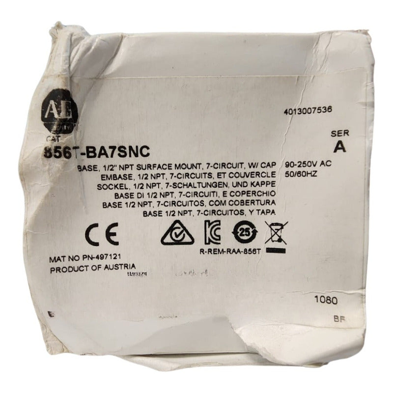 Allen-bradley 856t-ba7snc Base De Montaje Preensamblada
