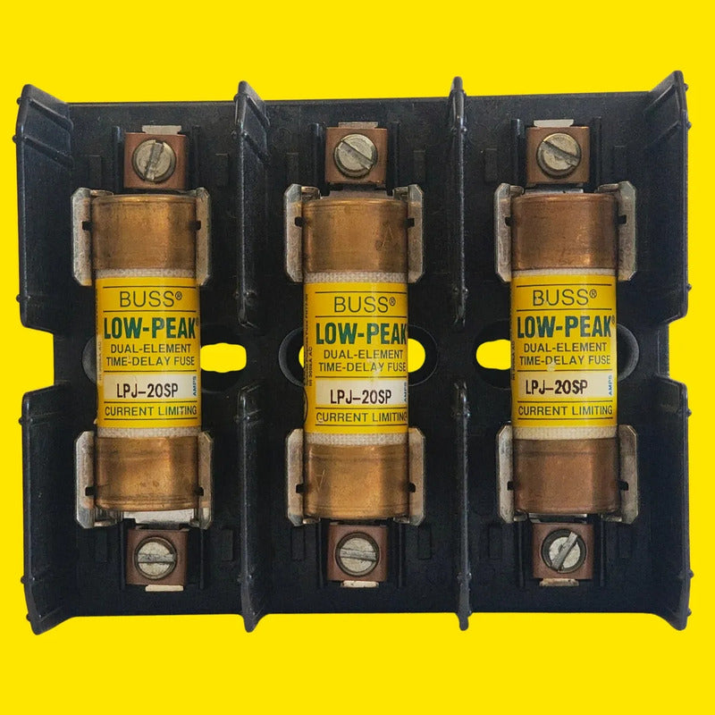 Base J60030-3cor Con 3 Fusibles Lpj-20sp 20a 600v Bussmann