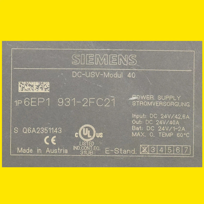 Siemens 6ep1931-2fc21 Módulo De Batería Sitop