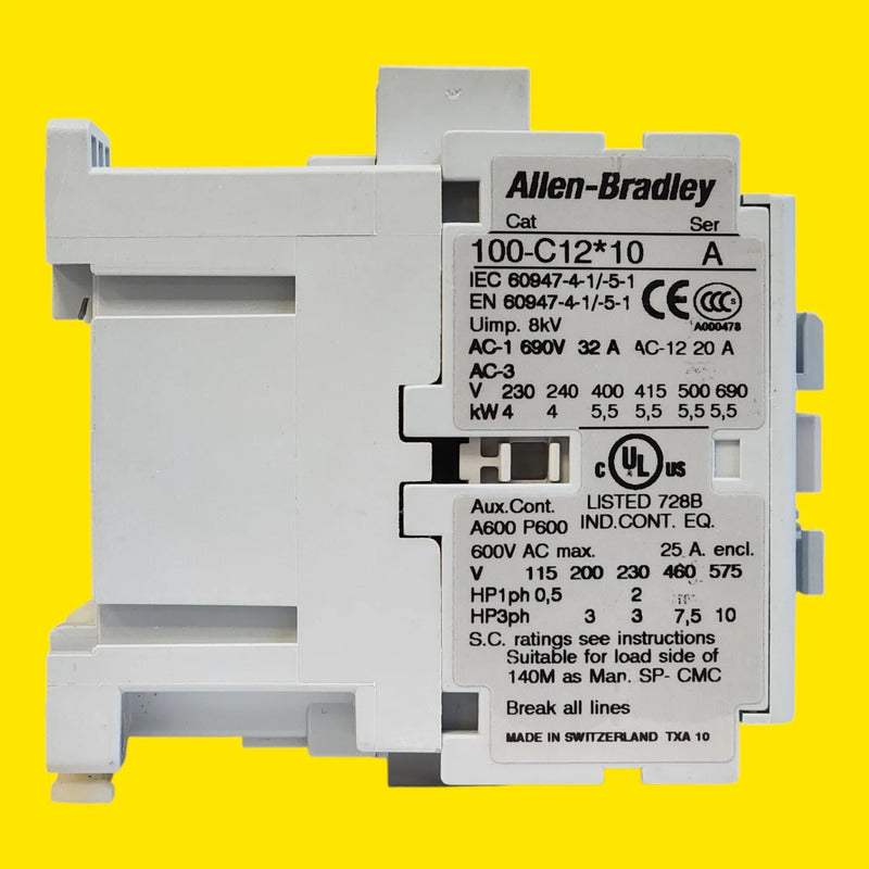 Allen-bradley 100-c12d10 Contactor Trifasico 12a 1no 20-24v