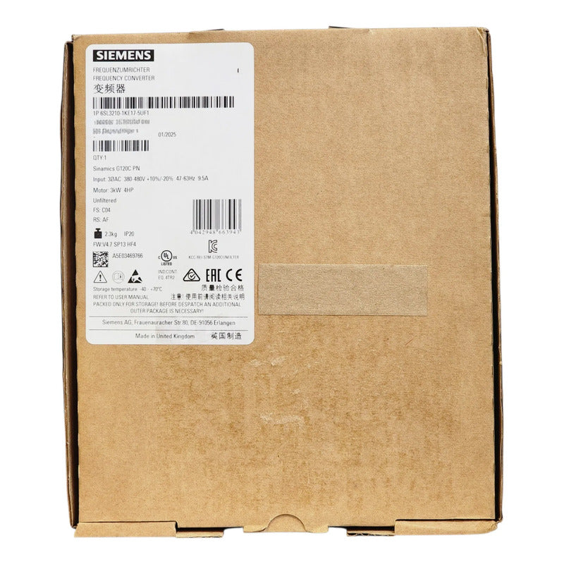 Siemens 6sl3210-1ke17-5uef1 Variador Sinamics G120c Pn