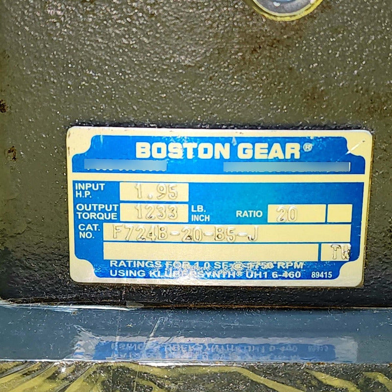 Boston Gear F724b-20-b5-j Reductor De Engranajes Usado