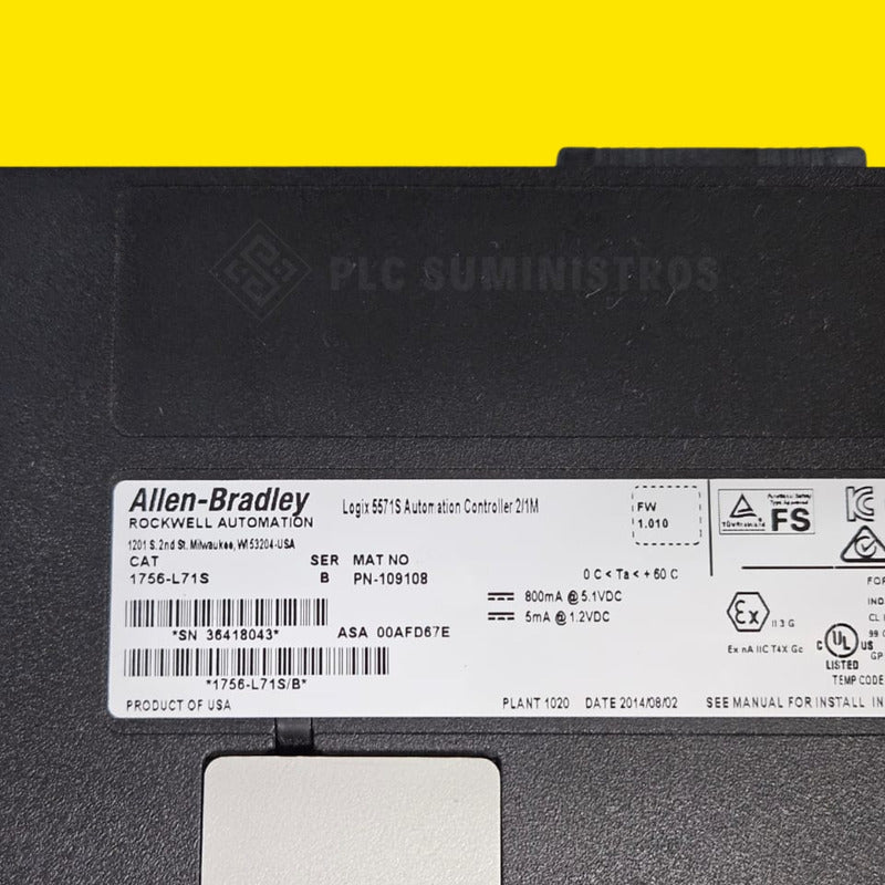 Allen-bradley 1756-l71s | Cpu Guardlogix Seguridad 2mb
