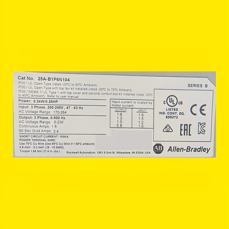 Variador Allen-bradley Powerflex 525 25a-b1p6n104 120v