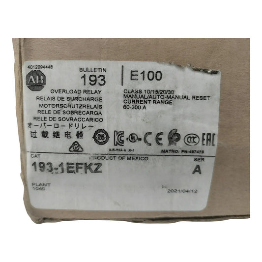 Allen-bradley 193-1efkz Relevador De Sobrecarga