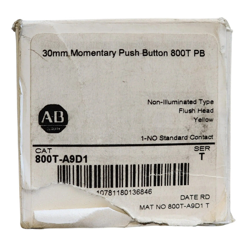 Allen-bradley 800t-a9d1 Pulsador Amarillo 1na 30mm Amarillo