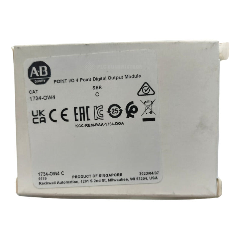 Allen Bradley 1734-ow4 Salida Módulo Con Base
