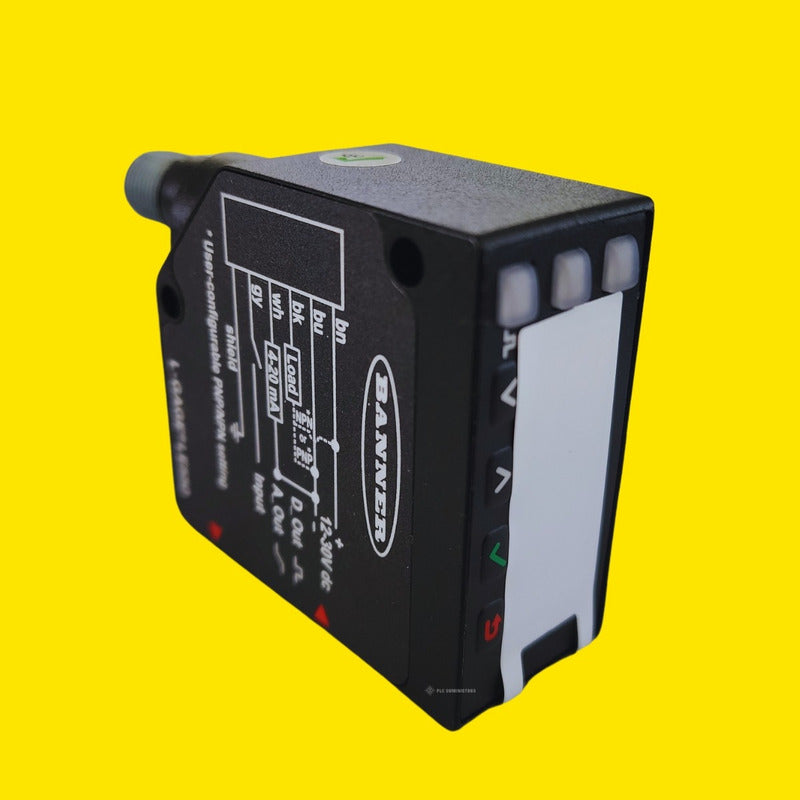 Banner Le550iq Laser Sensor, 1m, Current/npn/pnp, 30vdc.