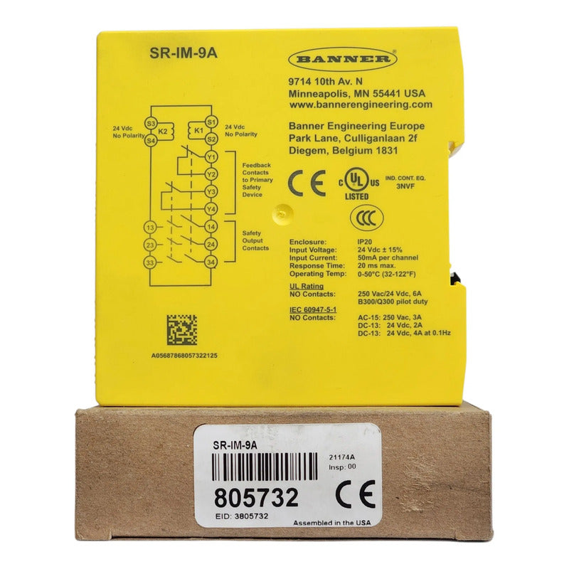 Banner 805732 Sr-im-9a Modulo Rele De Seguridad 24vdc 6a