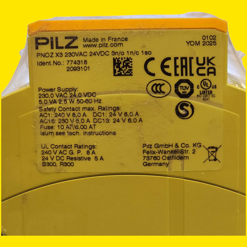 Pilz Pnoz X3 774318 Relé De Seguridad 230vca 24vcc