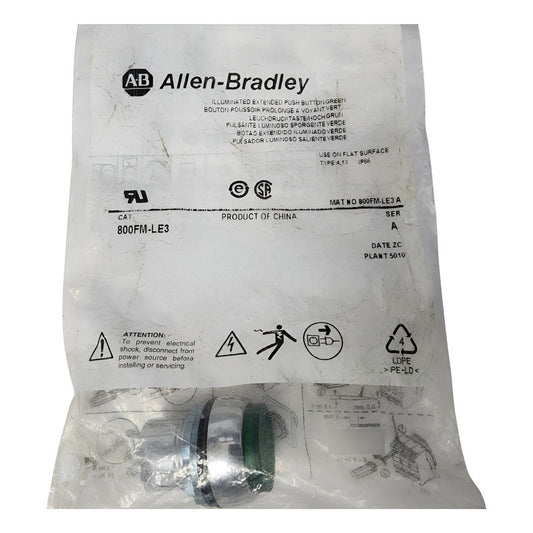 Allen-bradley 800fm-le3 Boton Pulsador De 22mm Verde
