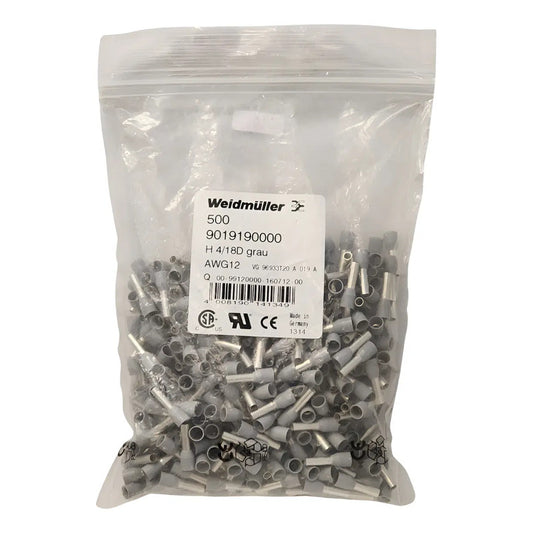 H 4/18d Grau 500 Ferrules Awg12 9019190000 Weidmuller Gris