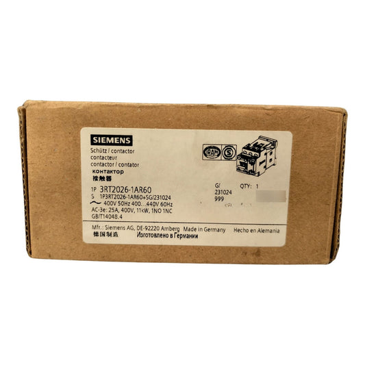 Siemens Sirius 3rt2026-1ar60 Contactor