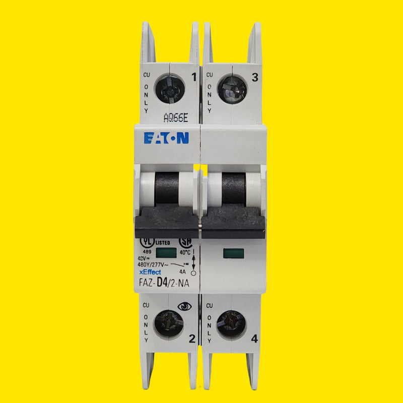Eaton Faz-d4/2-na Interruptor 2 Polos 4a Curva D 480v