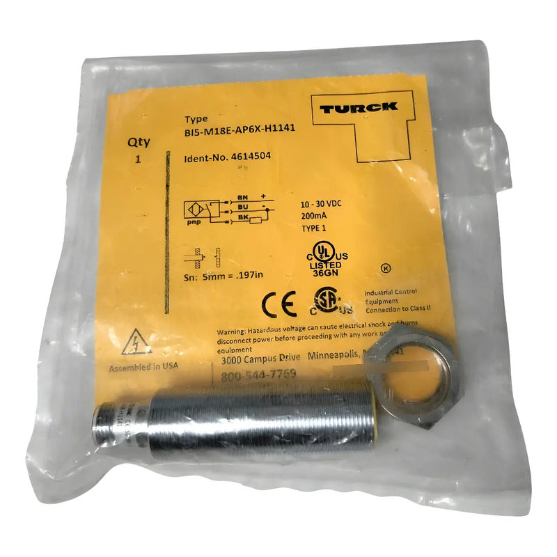 Sensor Inductivo Turck Bi5-m18e-ap6x-h1141 Alta Precisión