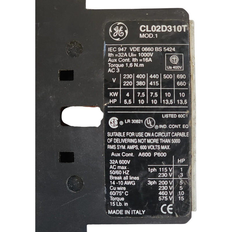 General Electric Cl02d310t Contactor Industrial Trifásico