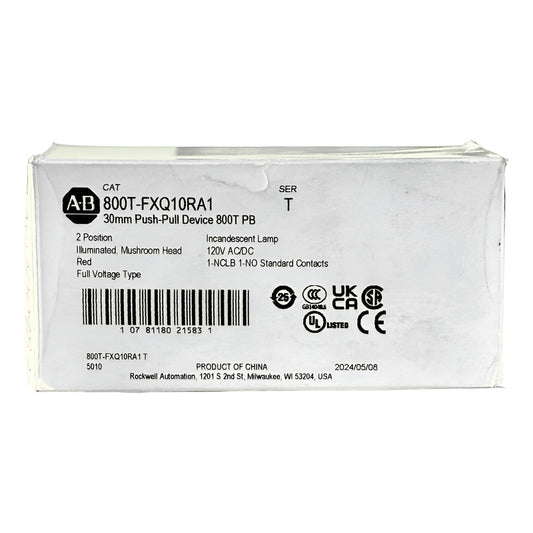 Allen-bradley 800t-fxq10ra1 30mm Push-pull Device 800t Pb Rojo