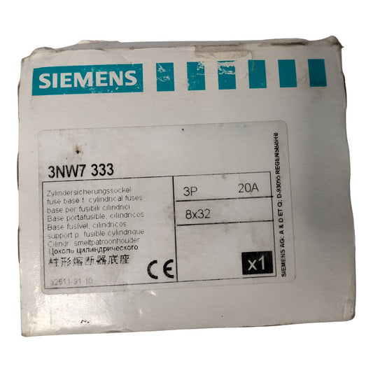 Siemens 3nw7 333 Base Porta Fusibles Cilíndricos