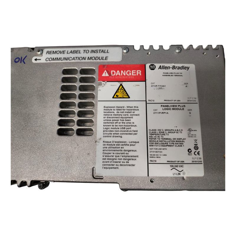 Allen-bradley 2711p-t7c4a1/2711p-rp1a Panelview/logic Module