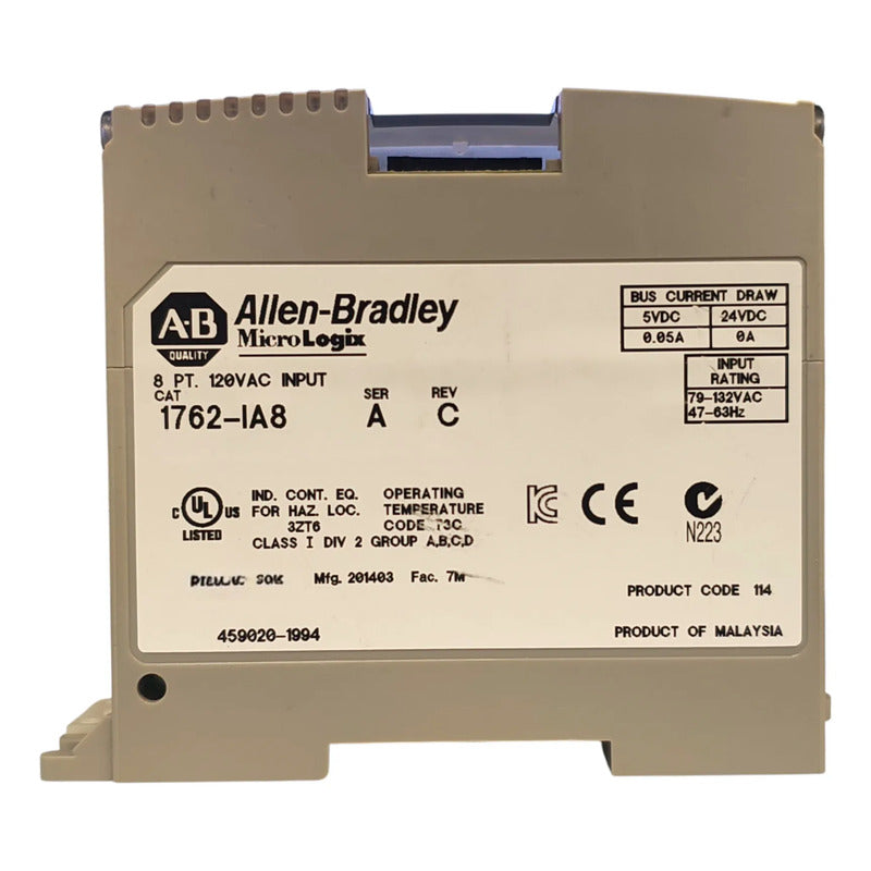 Módulo Allen-bradley 1762-ia8 Micrologix