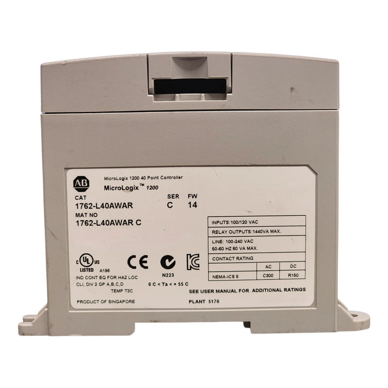 Allen-bradley 1762-l40awar Controlador Plc Micrologix 1200