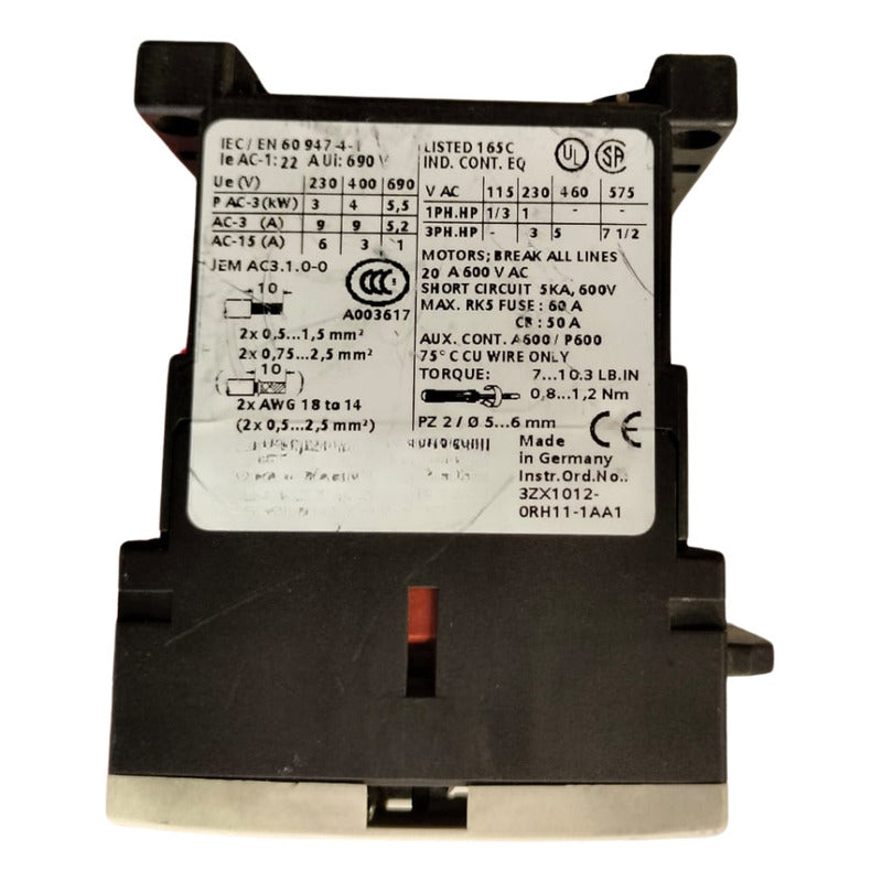 Siemens 3rt1016-1ab02 Contactor