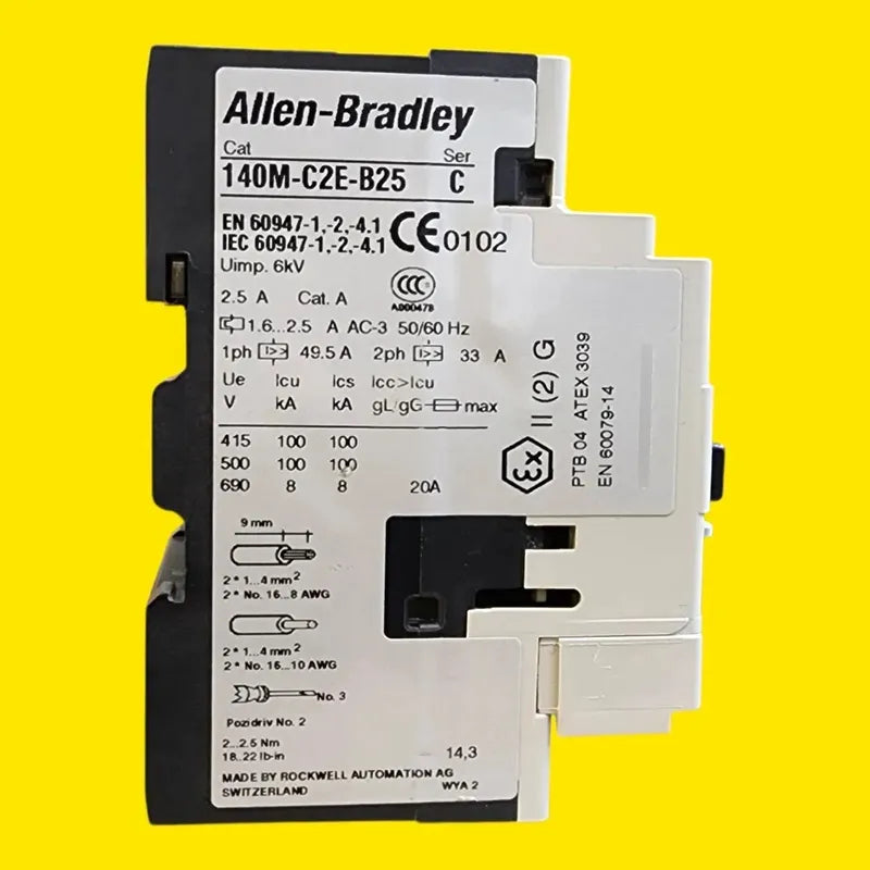 Allen Bradley  140m-c2e-b25 2 Guardamotor Accesorio Auxiliar 50/60 Hz