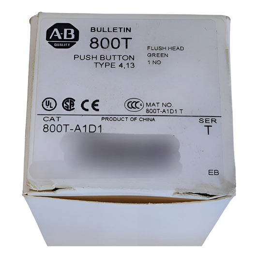 Allen Bradley Serie T, Al Ras Cabeza Verde Botón  800t-a1d1