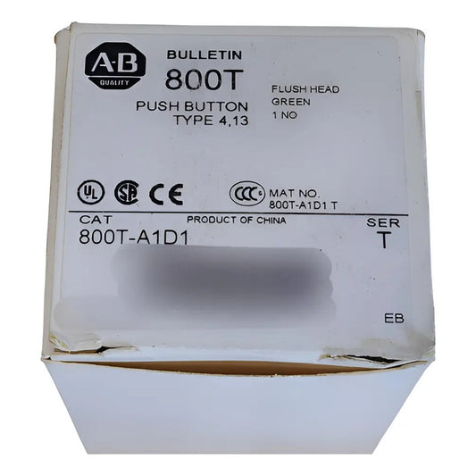 Allen Bradley Serie T, Al Ras Cabeza Verde Botón  800t-a1d1 Verde