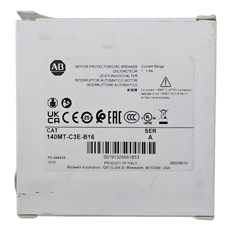 Allen Bradley 140mt-c3e-b16 Disyuntor De Proteccion De Motor 50 Hz- 60hz