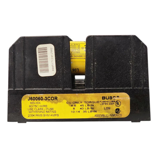 Base J60060-3cor Con 3 Fusibles Lpj-45sp 45a 600v Bussmann