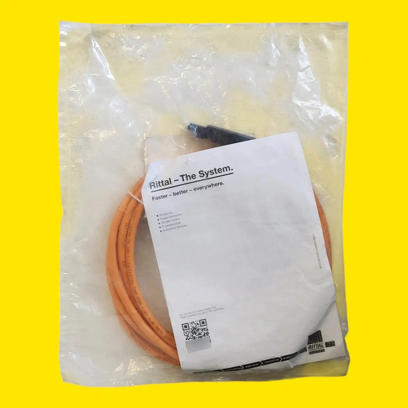 Rittal Sz 2500.520 Cable Alimentacion Luminaria Led 2pol 3m Naranja