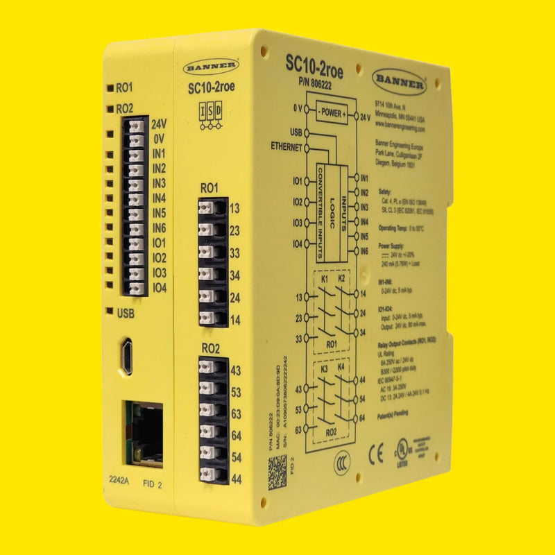 Banner Sc10-2roe 806222 Controlador De Seguridad 10 Entr 24v