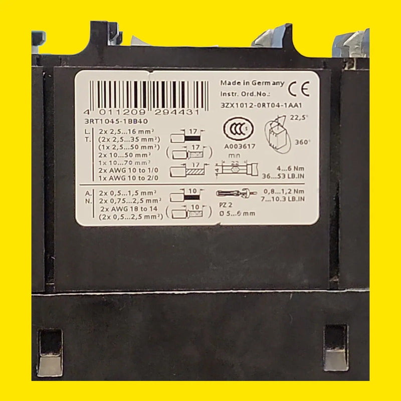 Siemens 3rt1045-1bb40 Contactor Industrial Sirius