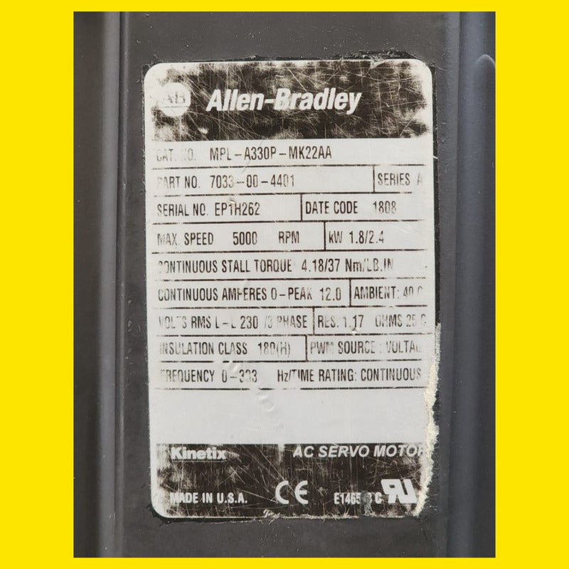 Allen-bradley Mpl-a330p-mk22aa Servo Motor Rotativo