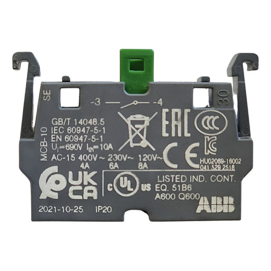 Bloque Contactos Abb Mcb-10 1sfa611610r1001 1no 690v (10pzs) Gris