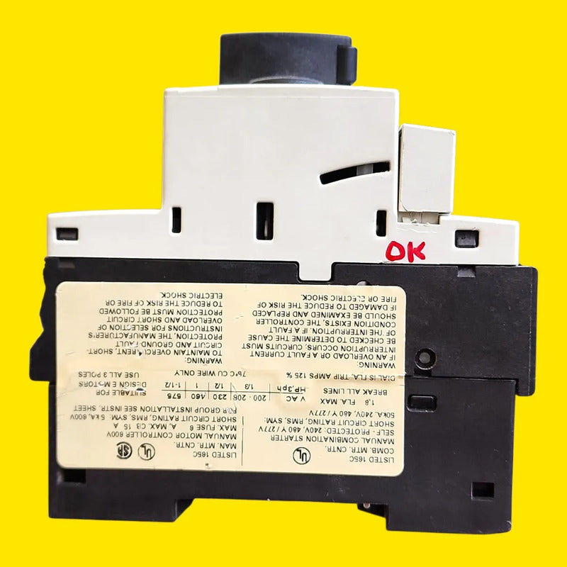 Siemens 3rv1021-1aa10 Guardamotor Sirius 1.1-1.6a 3 Polos 50hz/60hz