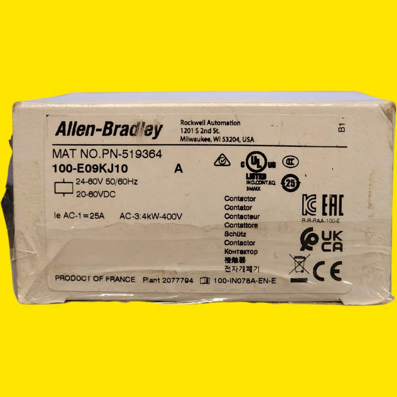 Allen-bradley 100-e09kj10 Contactor Industrial 9 A