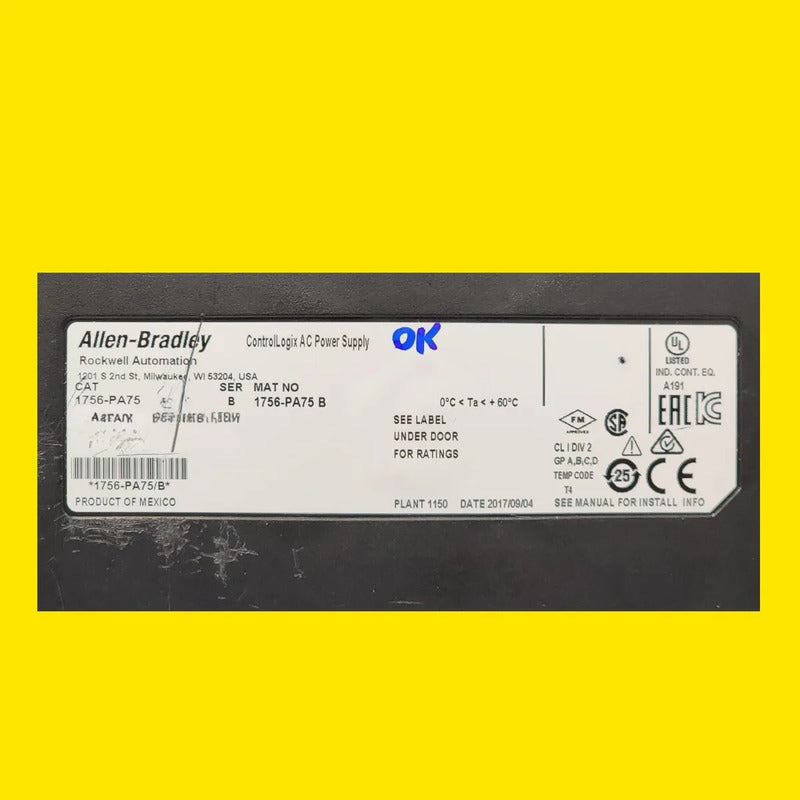 Allen-bradley 1756-pa75 Fuente De Alimentación Plc