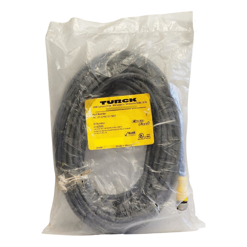 Cable De Conexión Turck U-42835 M12 Recto Industrial Negro