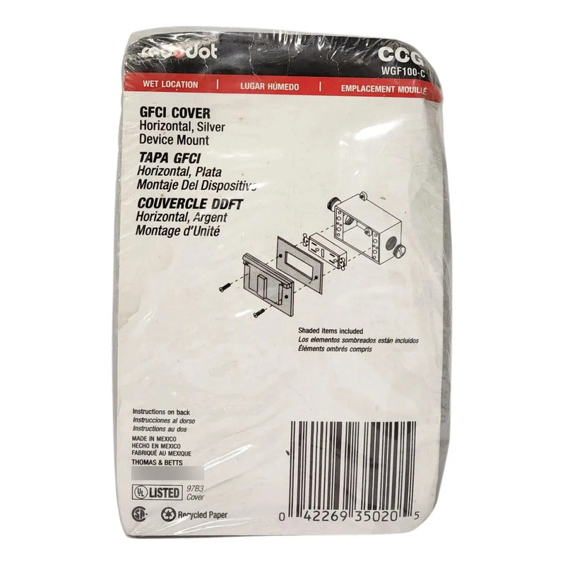 Red Dot Wgf100-c Tapa Protectora Gfci Plateada