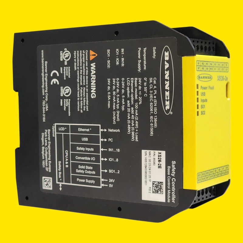 Banner 85063 Xs26-2e Controlador Seguridad Eth Amarillo