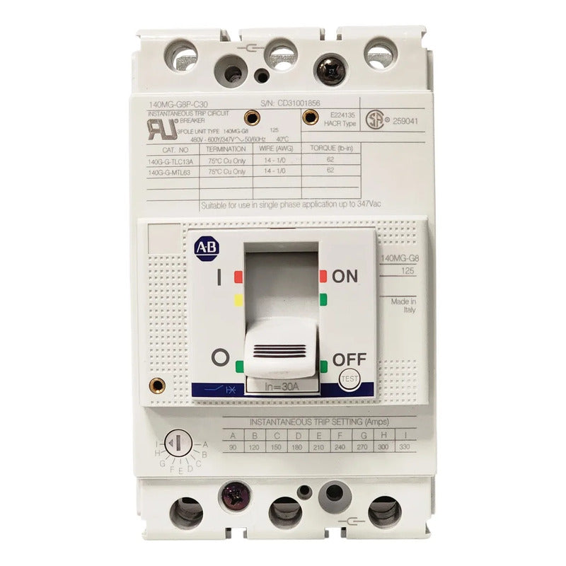 Interruptor Termomagnetico Allen Bradley 140mg-g8p-c30 30a